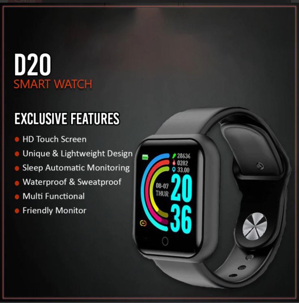 D20 Ultra smart watch with heart rate, sleep and activity tracking features