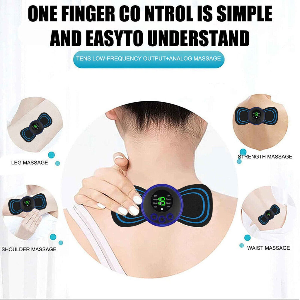 Portable EMS Mini Massager Patch — Instant Pain Relief for Neck, Back & Full Body