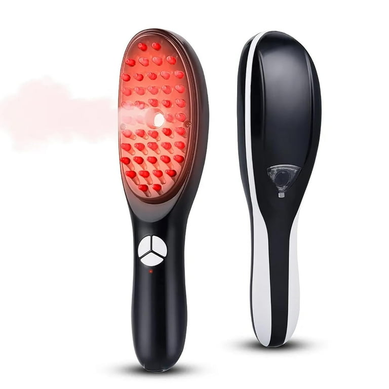 Electric Scalp Massage Comb — Blue & Red Light Therapy | Vibration | Spray | Negative Ion