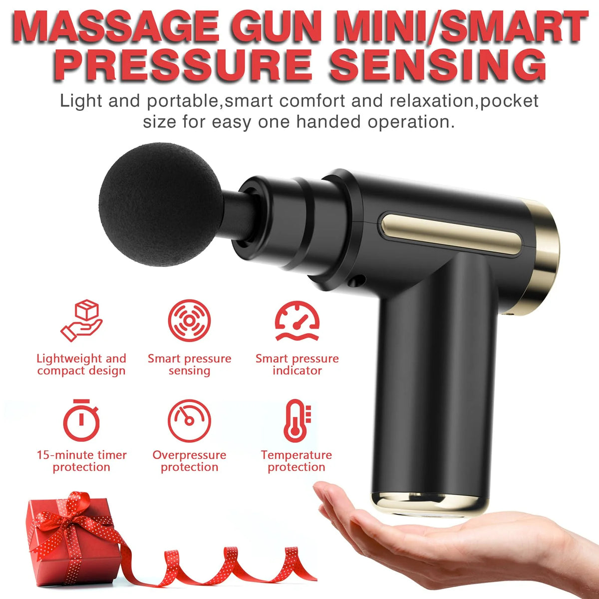 Massage gun with quiet motor and portable design