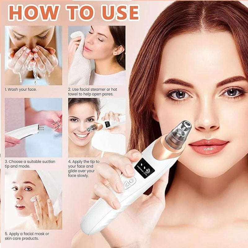 Blackhead Vacuum Remover — 5-Head Electric Pore Cleaner & Skin Exfoliator
