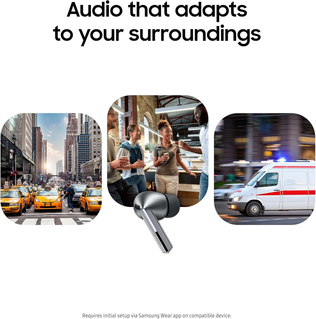 Samsung Galaxy Buds 3 Pro audio adapts to surroundings lifestyle infographic