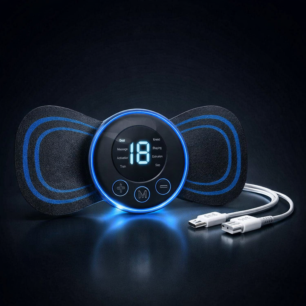EMS muscle stimulator with USB charging cable