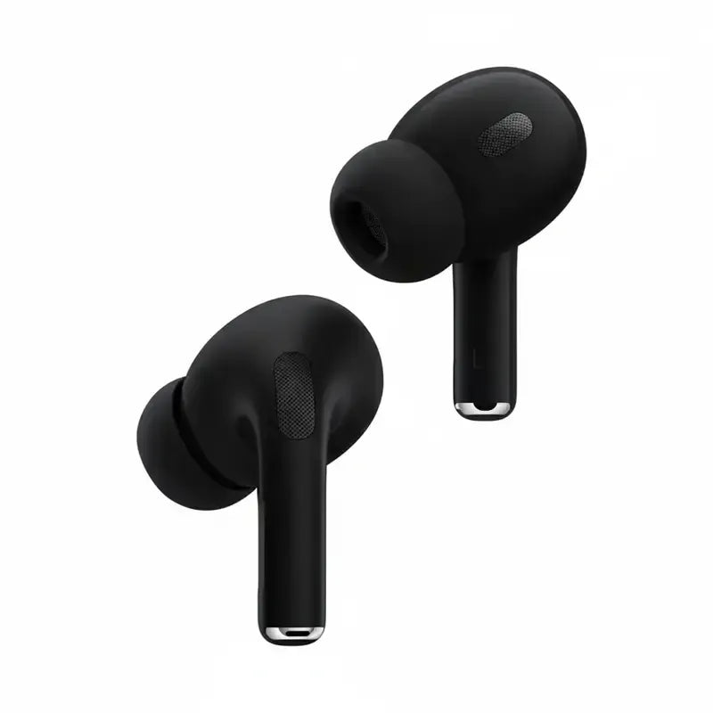 Black Pro 2 earbuds and case on black box