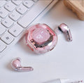 Air 39 transparent black earbuds with LED display charging case