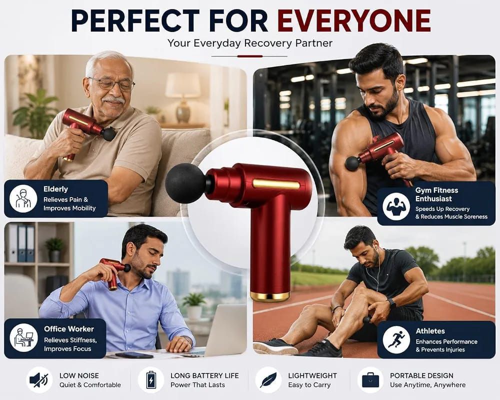 Portable massage gun for home gym and muscle recovery