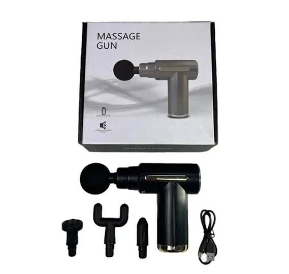 Professional rechargeable massage gun with four interchangeable massage heads