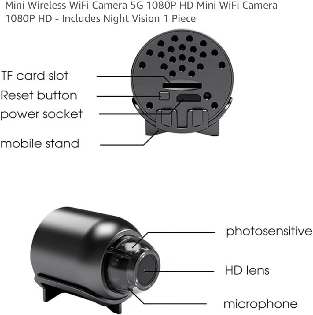 X5 Mini WiFi Security Camera with 1080p HD & Night Vision