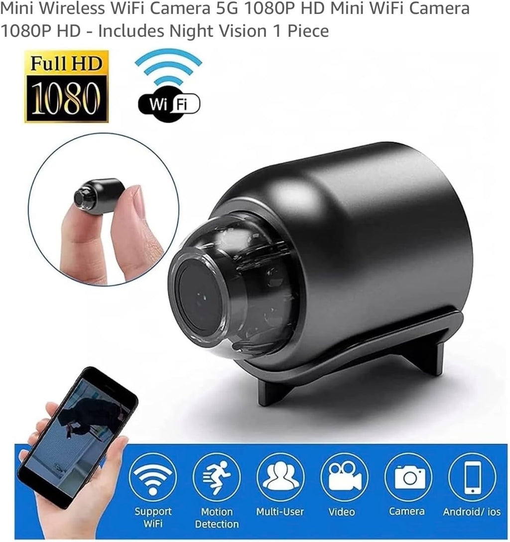 X5 Mini WiFi Security Camera with 1080p HD & Night Vision