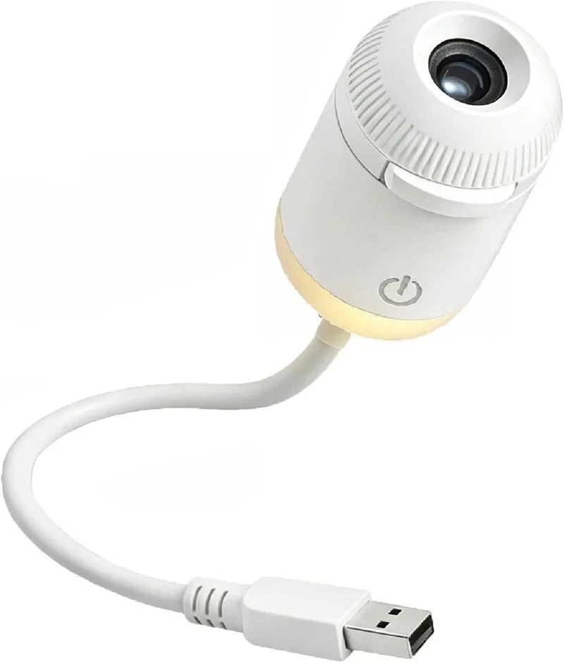 Mini USB Galaxy Projector & Warm Night Light with 6 Slides