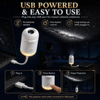 Mini USB Galaxy Projector & Warm Night Light with 6 Slides