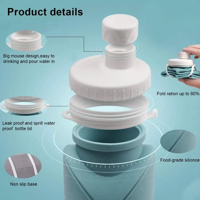 Silicone bottle cap and body detail illustration