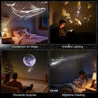 Mini USB Galaxy Projector & Warm Night Light with 6 Slides