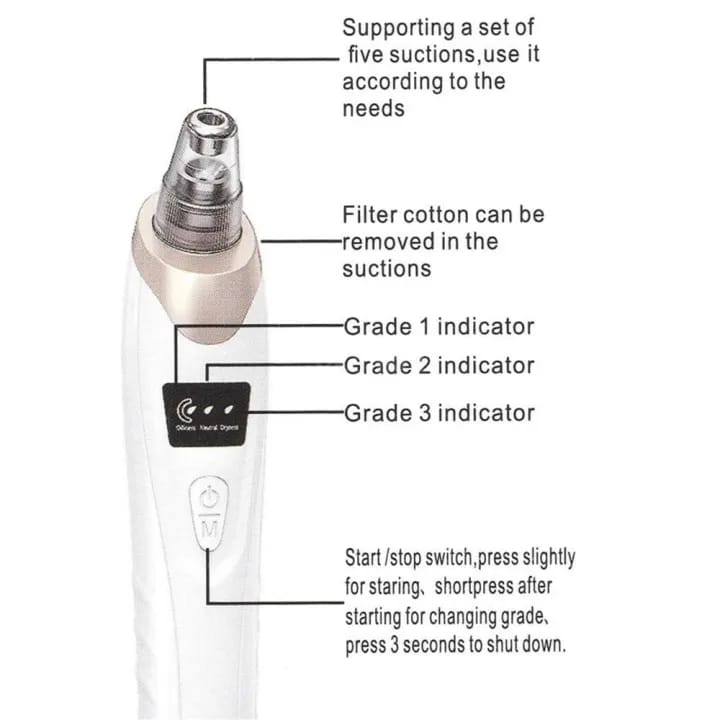 Blackhead Vacuum Remover — 5-Head Electric Pore Cleaner & Skin Exfoliator