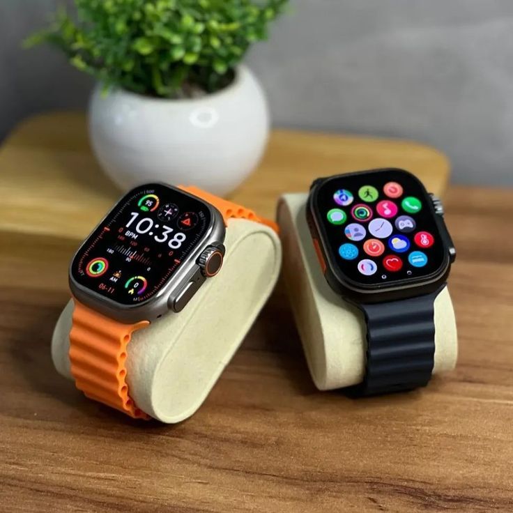 I20 Ultra Max smart watch and white AirPods case