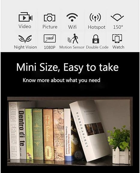 A9 Mini WiFi Security Camera with 1080p HD & Night Vision