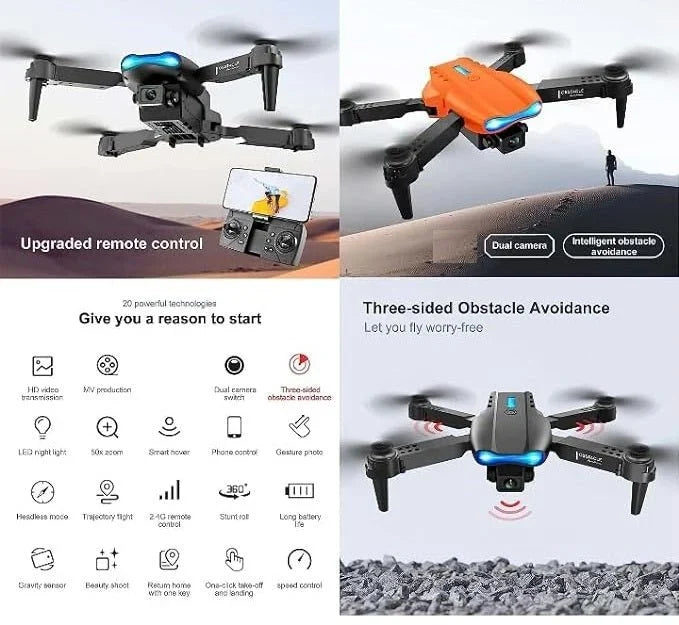 E99 Foldable Camera Drone with WiFi Video & Easy Flight Controls