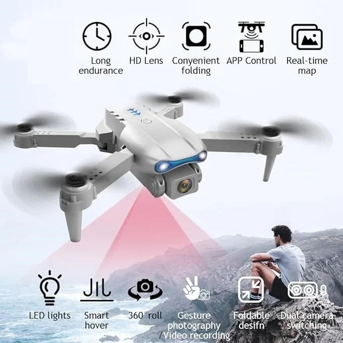 E99 Foldable Camera Drone with WiFi Video & Easy Flight Controls