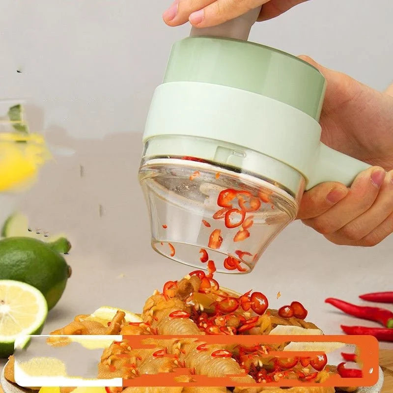 Electric Garlic Chopper & Slicer Combo with Feed Opening