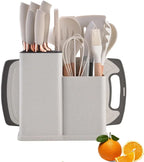 19-Piece Kitchen Utensil & Knife Set with Storage Organizer