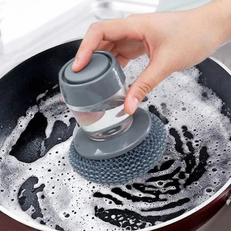 Refillable Liquid Soap-Dispensing Kitchen Cleaning Brush
