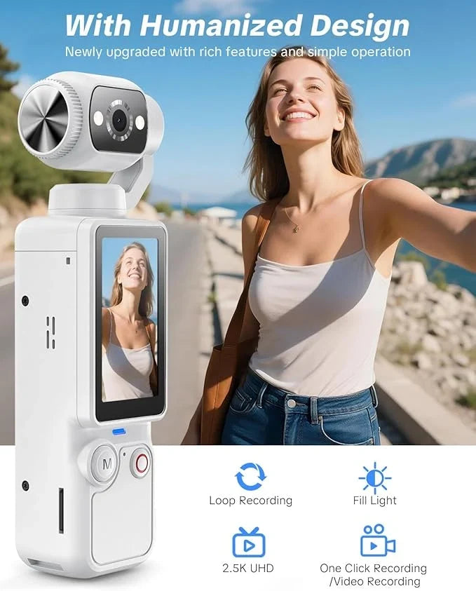 4K Handheld Gimbal Camera for Travel & Vlogging