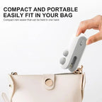 Mini bag sealer fitting inside a handbag