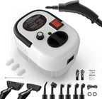 Portable steam cleaner with handheld steam gun and cleaning accessories