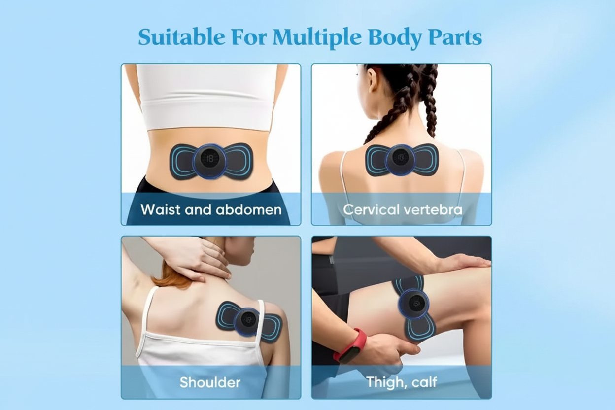 Portable EMS Mini Massager Patch — Instant Pain Relief for Neck, Back & Full Body