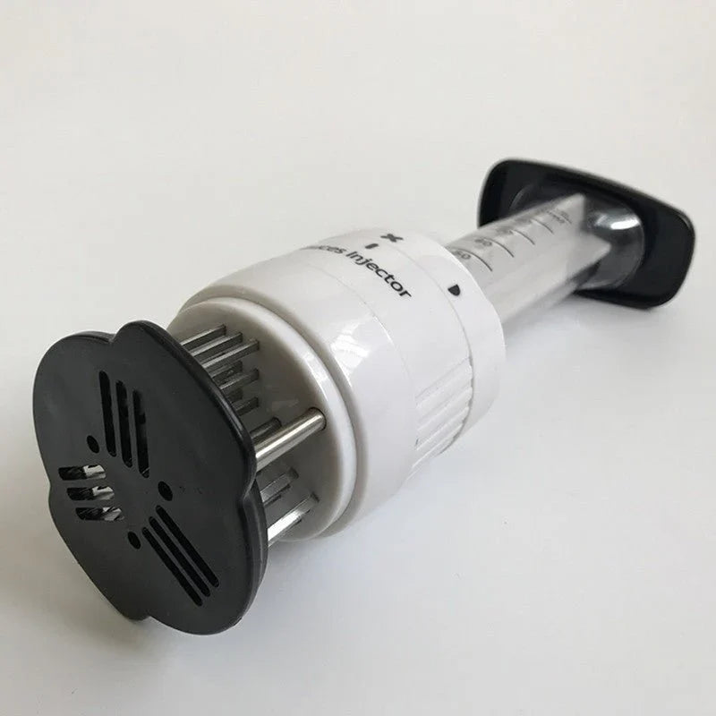 Meat tenderizer and marinade injector with protective base cover