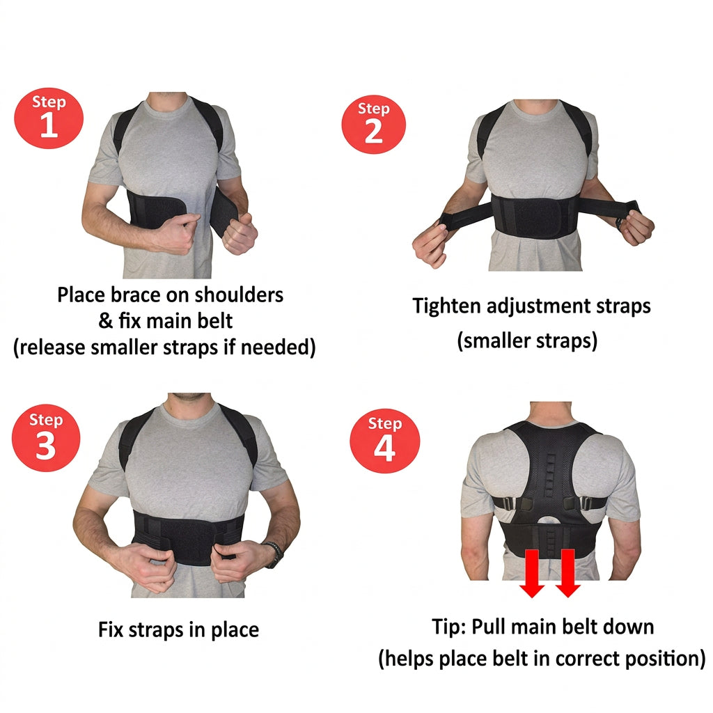 Adjustable Shoulder & Back Support Belt for Everyday Posture Support